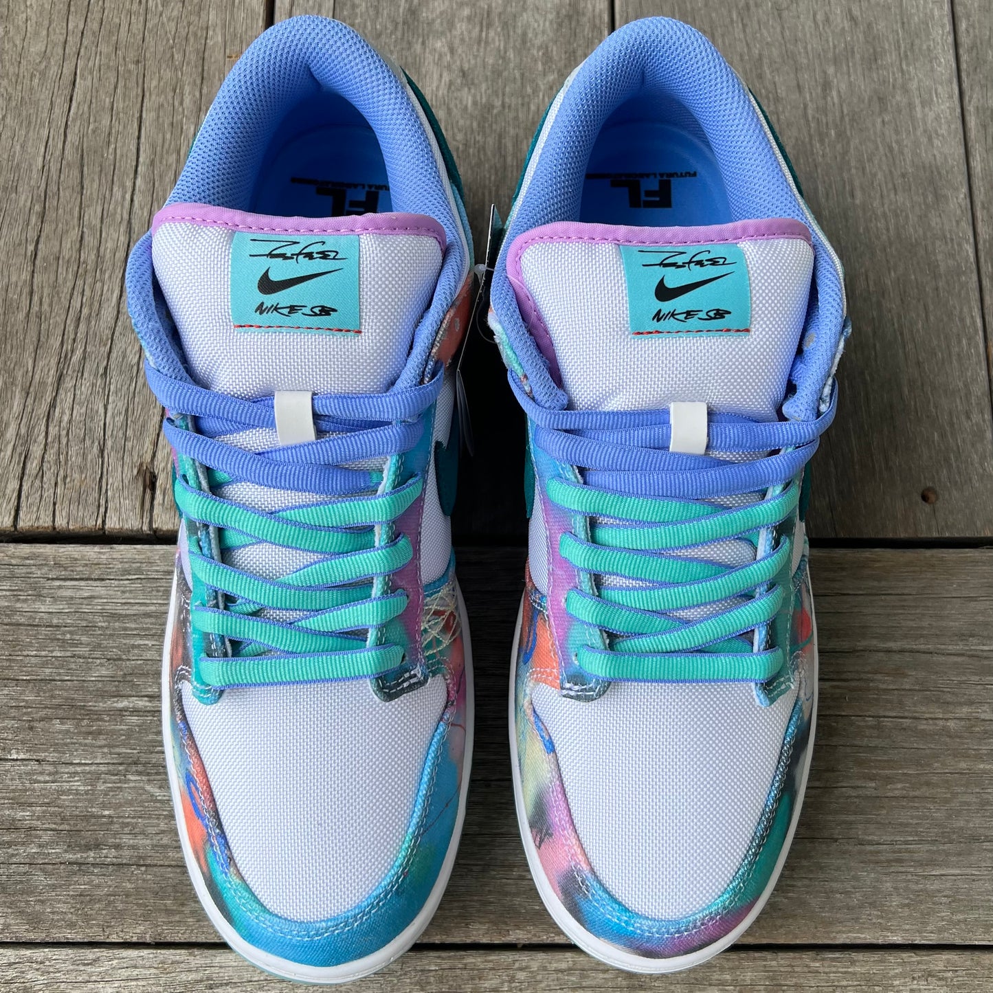 Nike SB Dunk Low Futura White Geode Teal Size 10.5