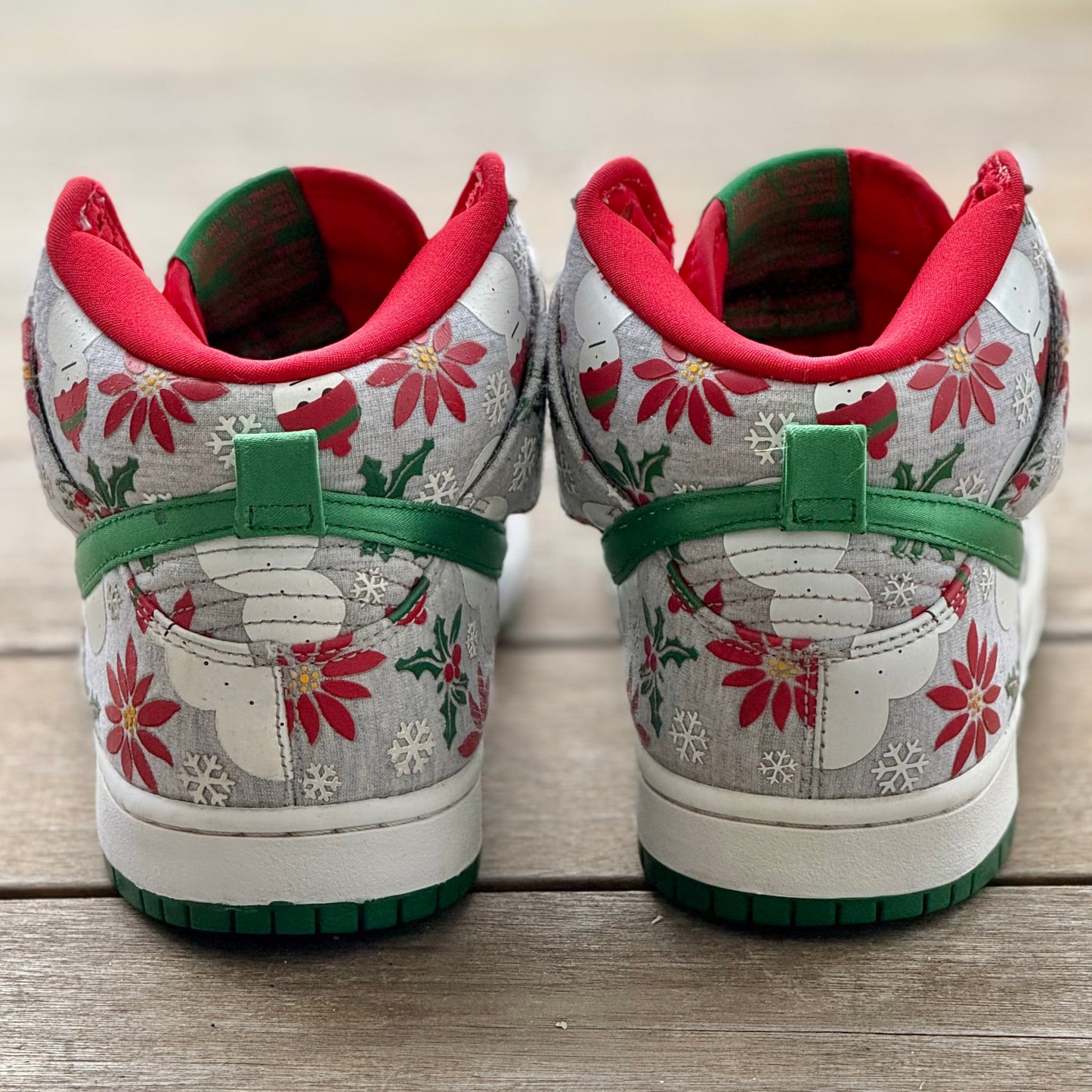 Nike SB Dunk High Ugly Christmas Sweater Grey Size 9