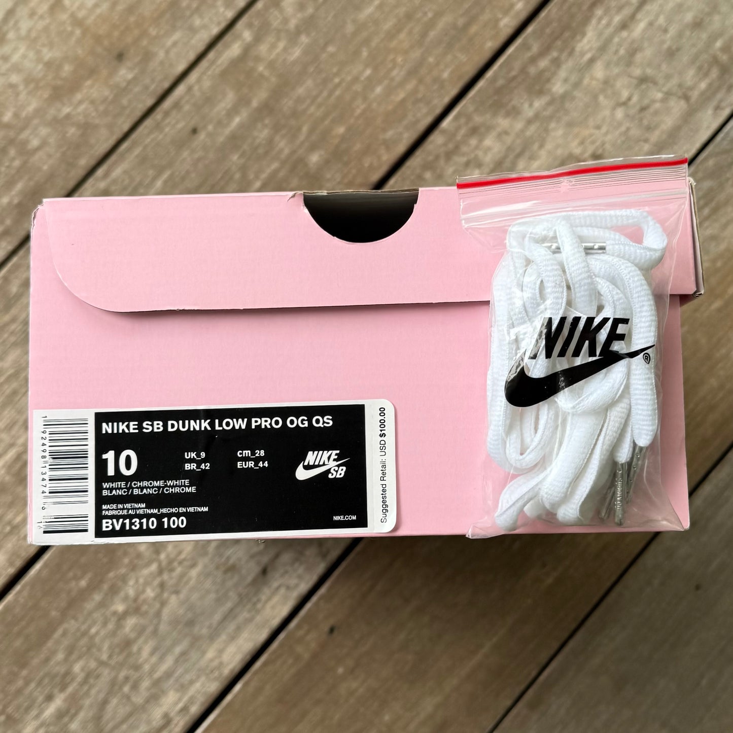 Nike SB Dunk Low White Diamond Size 10