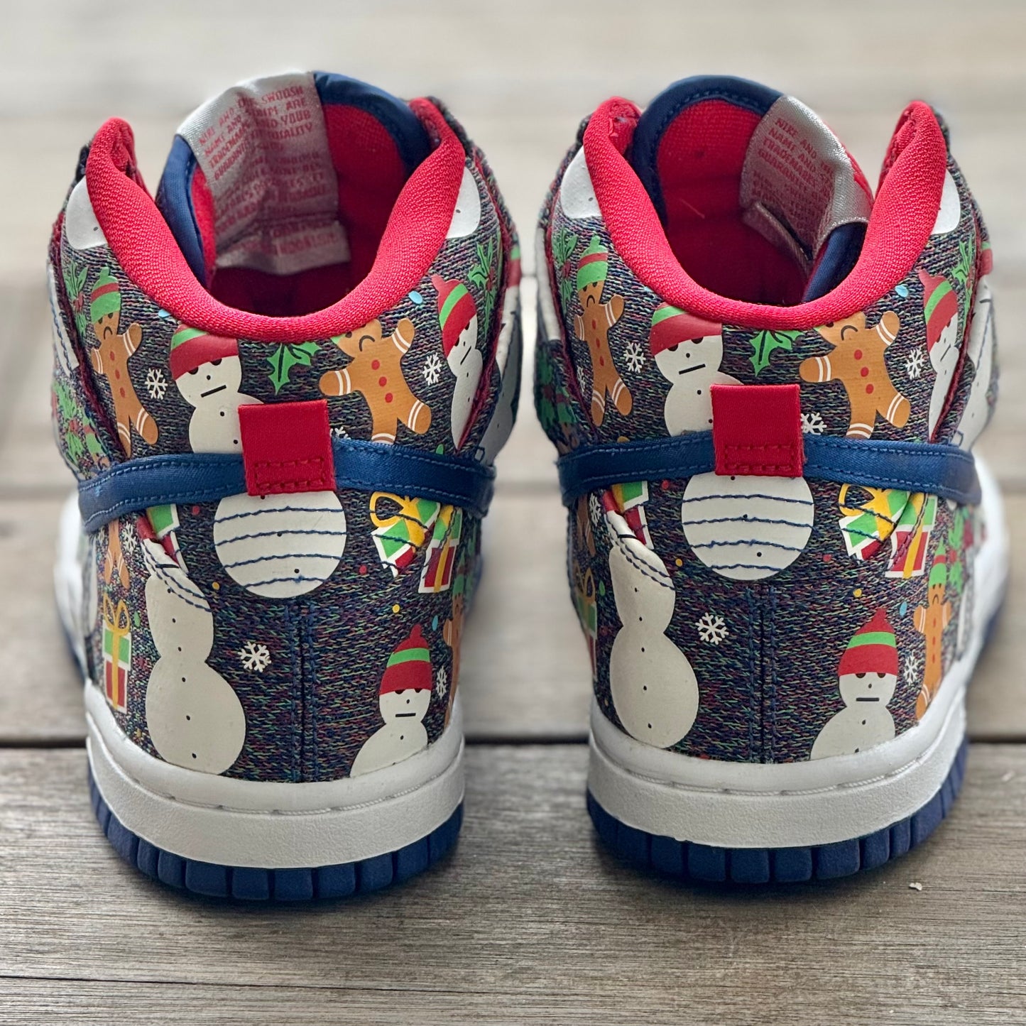 Nike SB Dunk High Ugly Christmas Sweater Blue Size 4.5Y