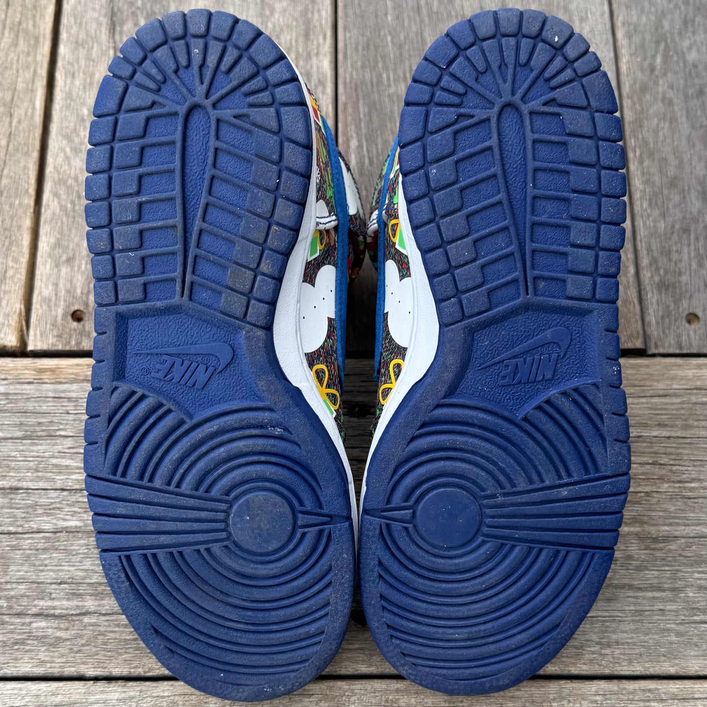 Nike SB Dunk High Ugly Christmas Sweater Blue Size 4.5Y