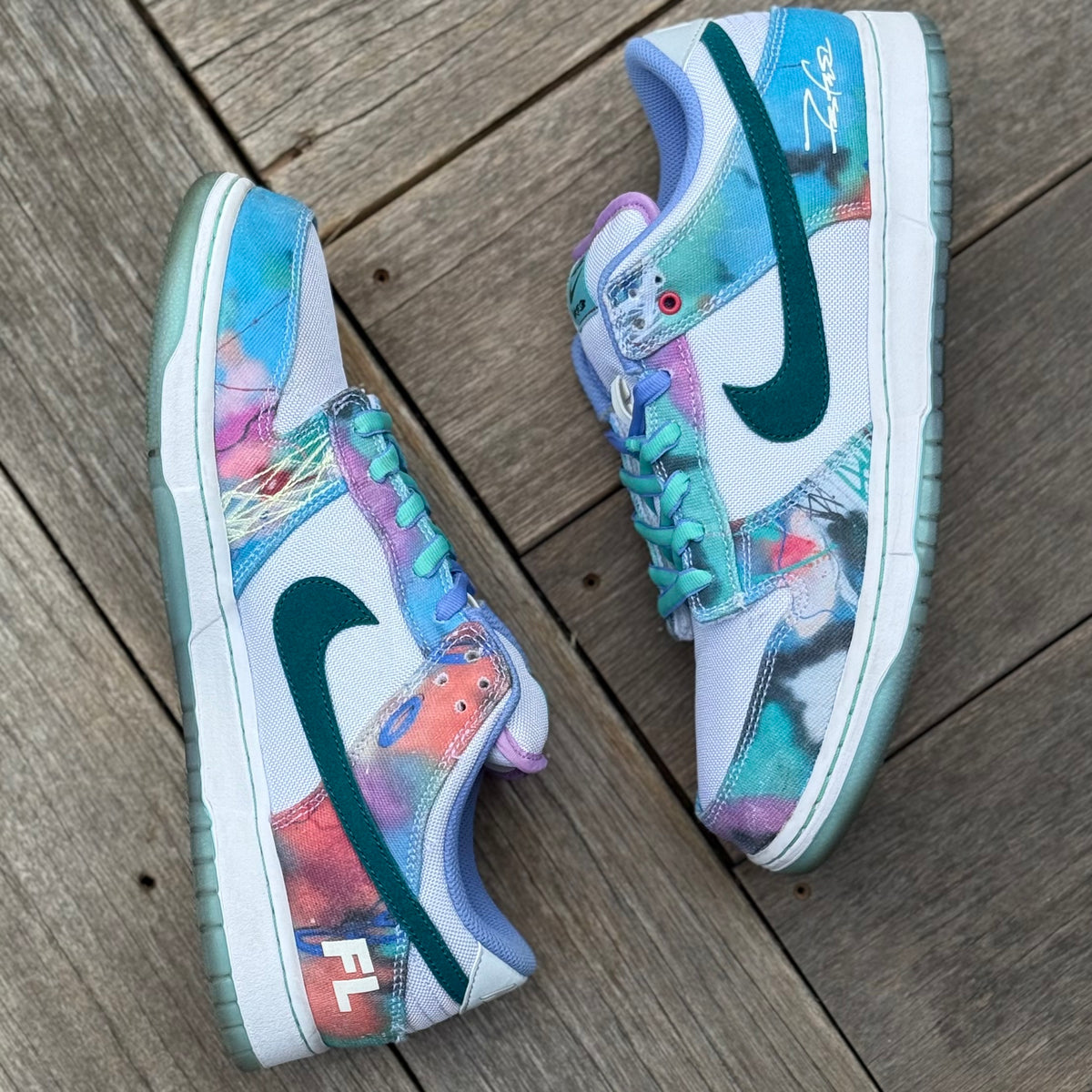 Nike SB Dunk Low Futura White Geode Teal Size 12