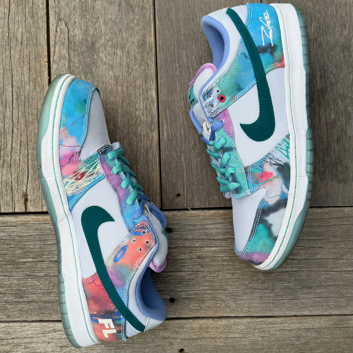 Nike SB Dunk Low Futura White Geode Teal Size 12