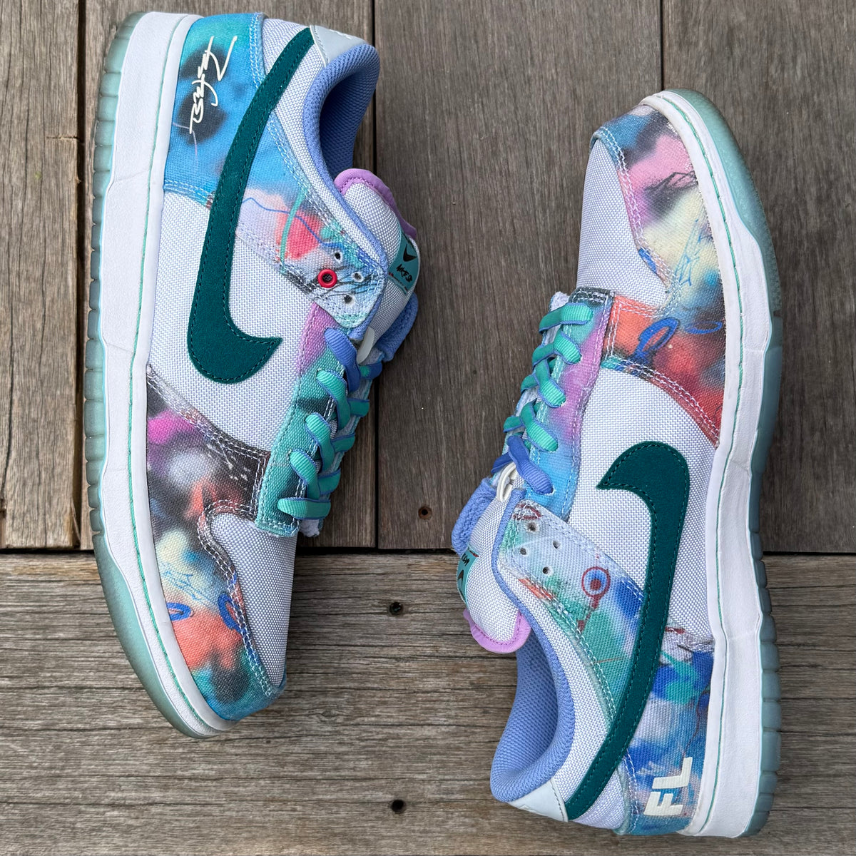 Nike SB Dunk Low Futura White Geode Teal Size 12