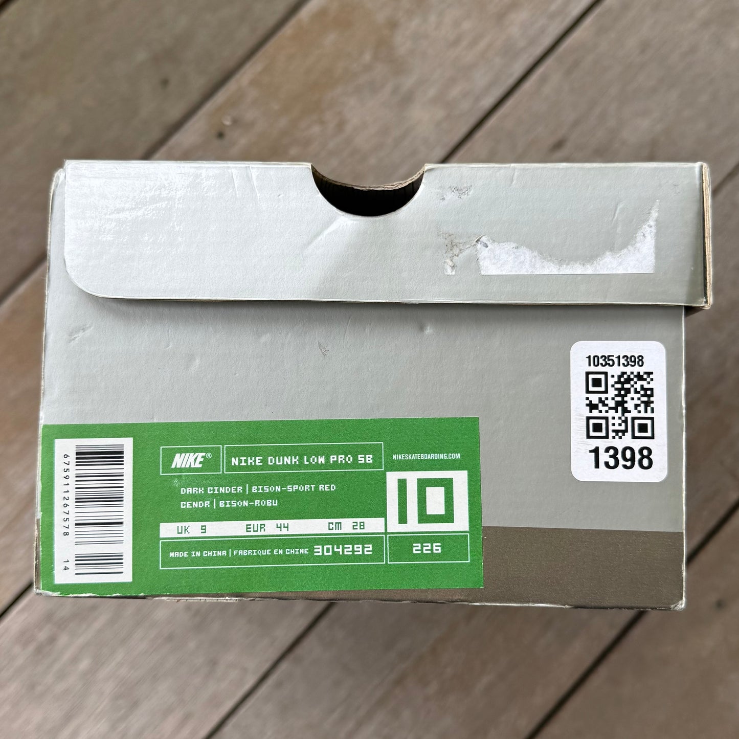 Nike SB Dunk Low Bison Size 10