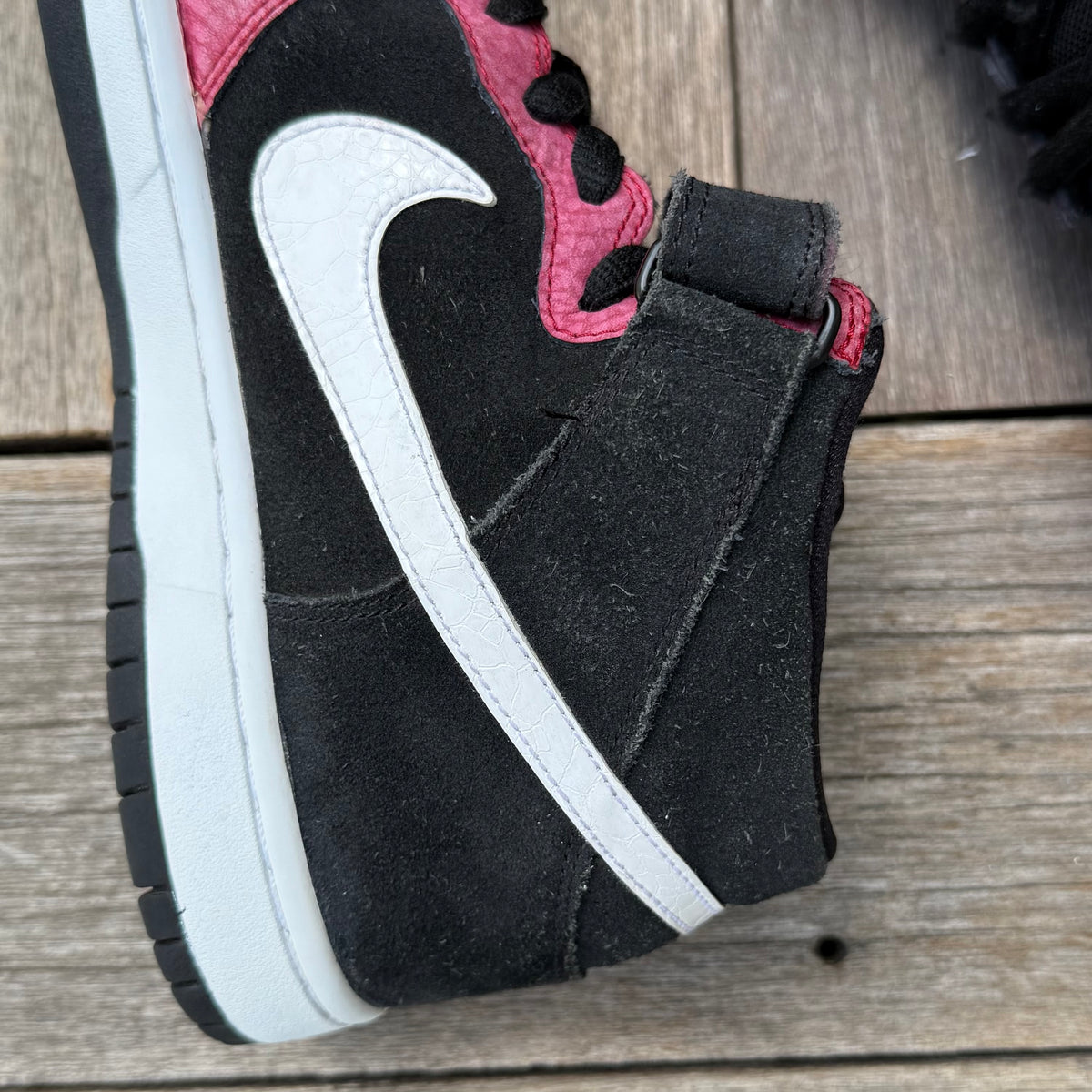 Nike SB Dunk Mid Black/White/Red Cement Size 10