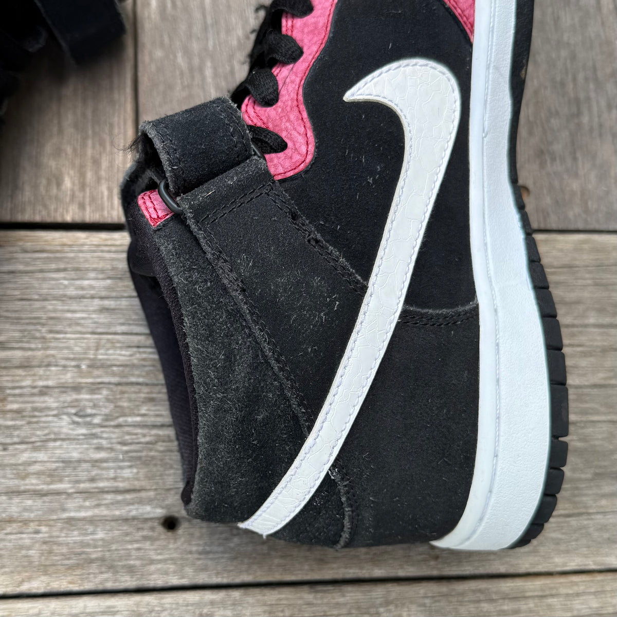 Nike SB Dunk Mid Black/White/Red Cement Size 10