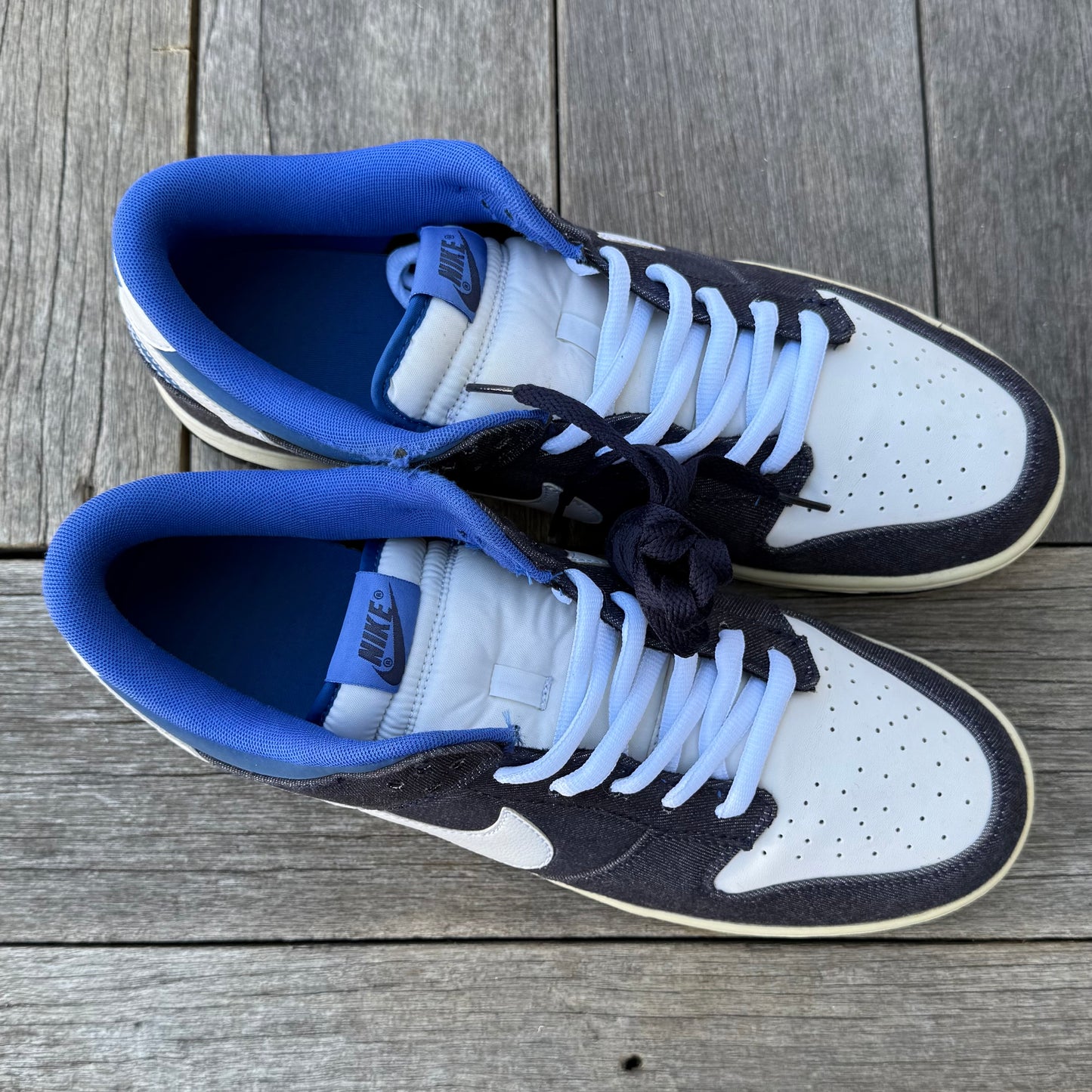 Nike Dunk Low Blackened Denim Size 13