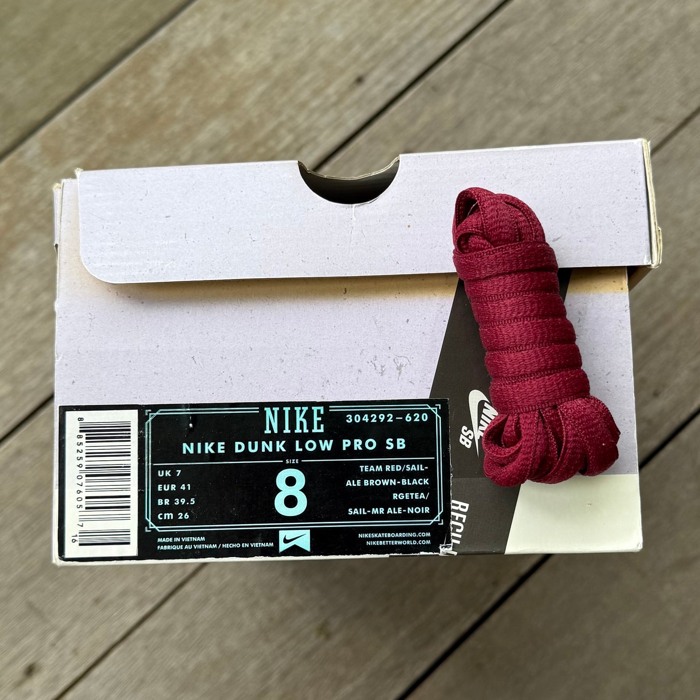 Nike SB Dunk Low Red Corduroy Size 8