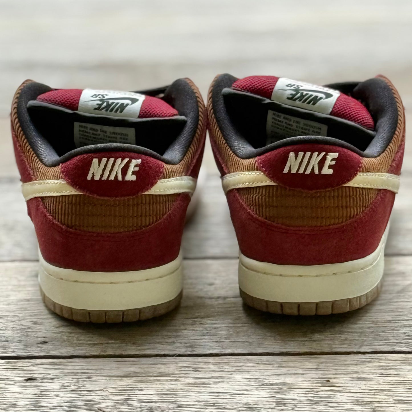 Nike SB Dunk Low Red Corduroy Size 8