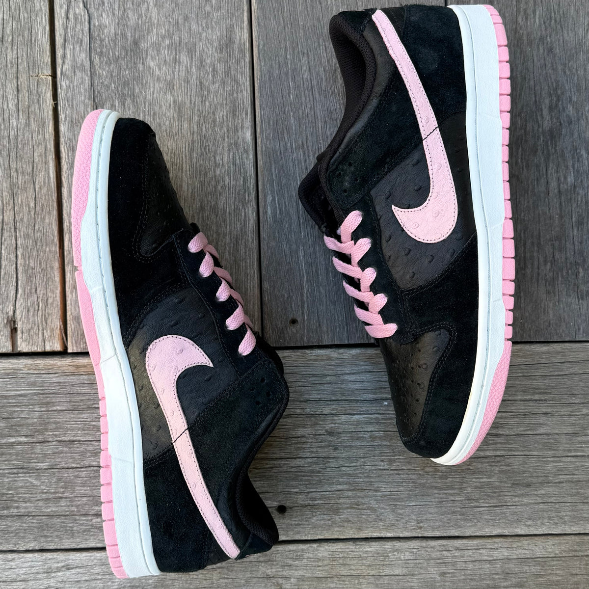 Nike Dunk Low 6.0 Black Perfect Pink Ostrich WMNS Size 12