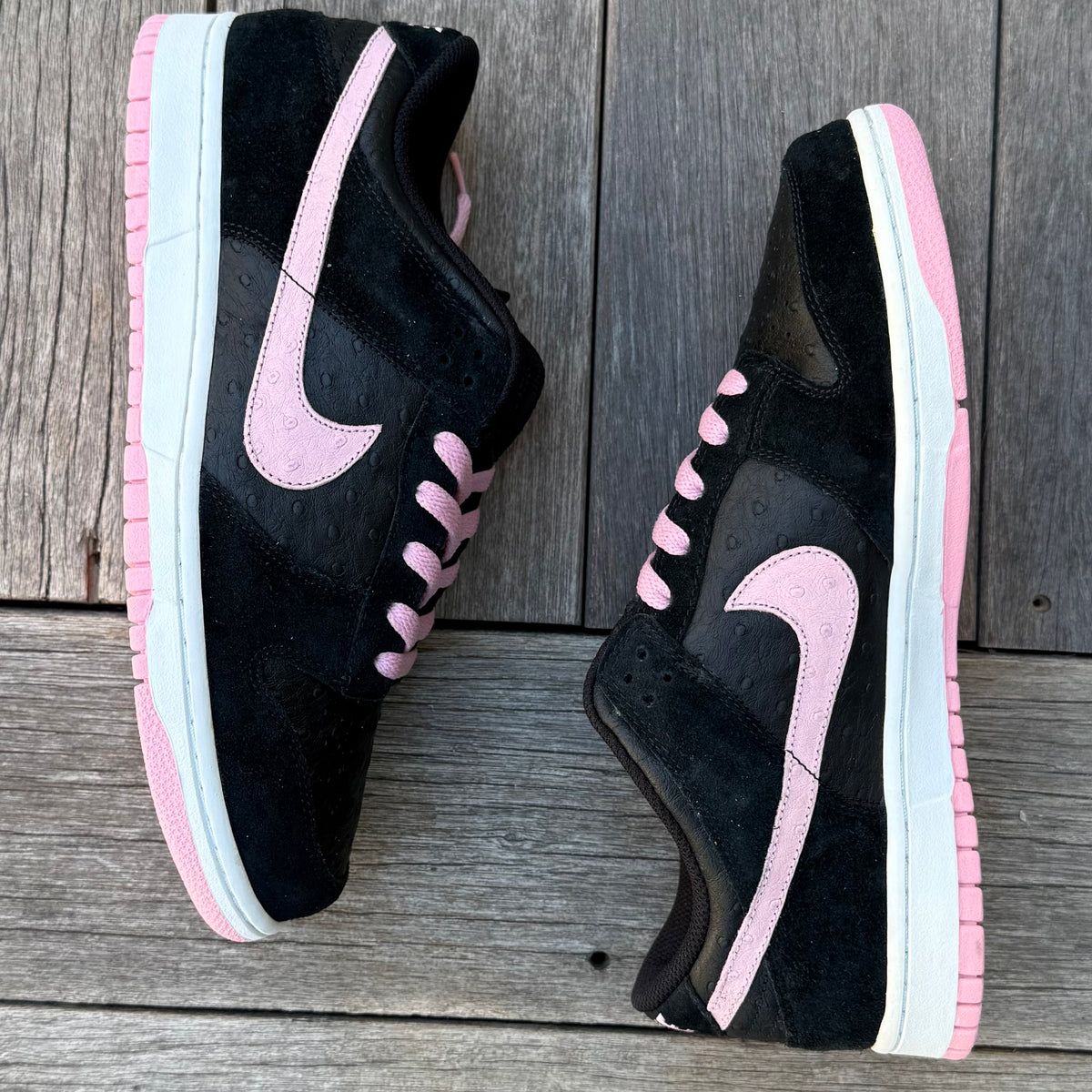Nike Dunk Low 6.0 Black Perfect Pink Ostrich WMNS Size 12