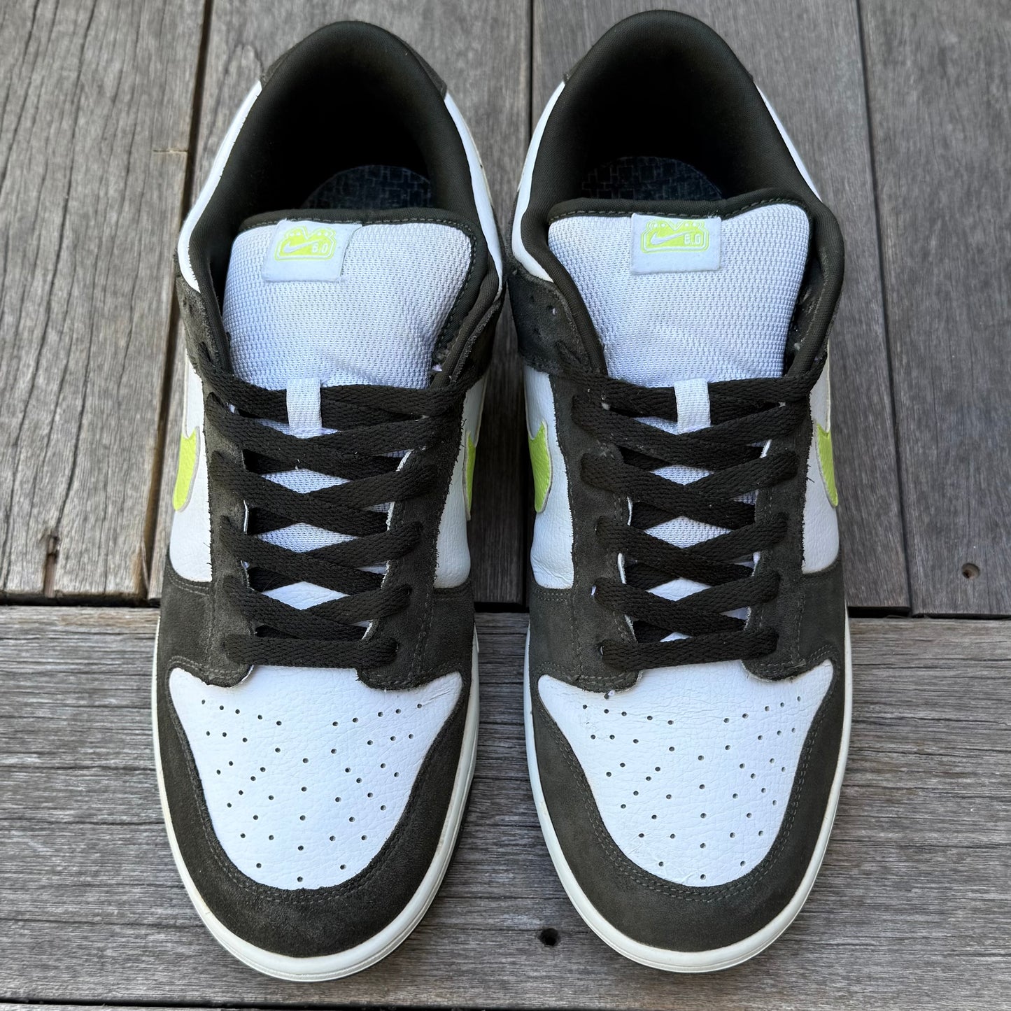 Nike Dunk Low 6.0 Volt White Dark Army Size 12