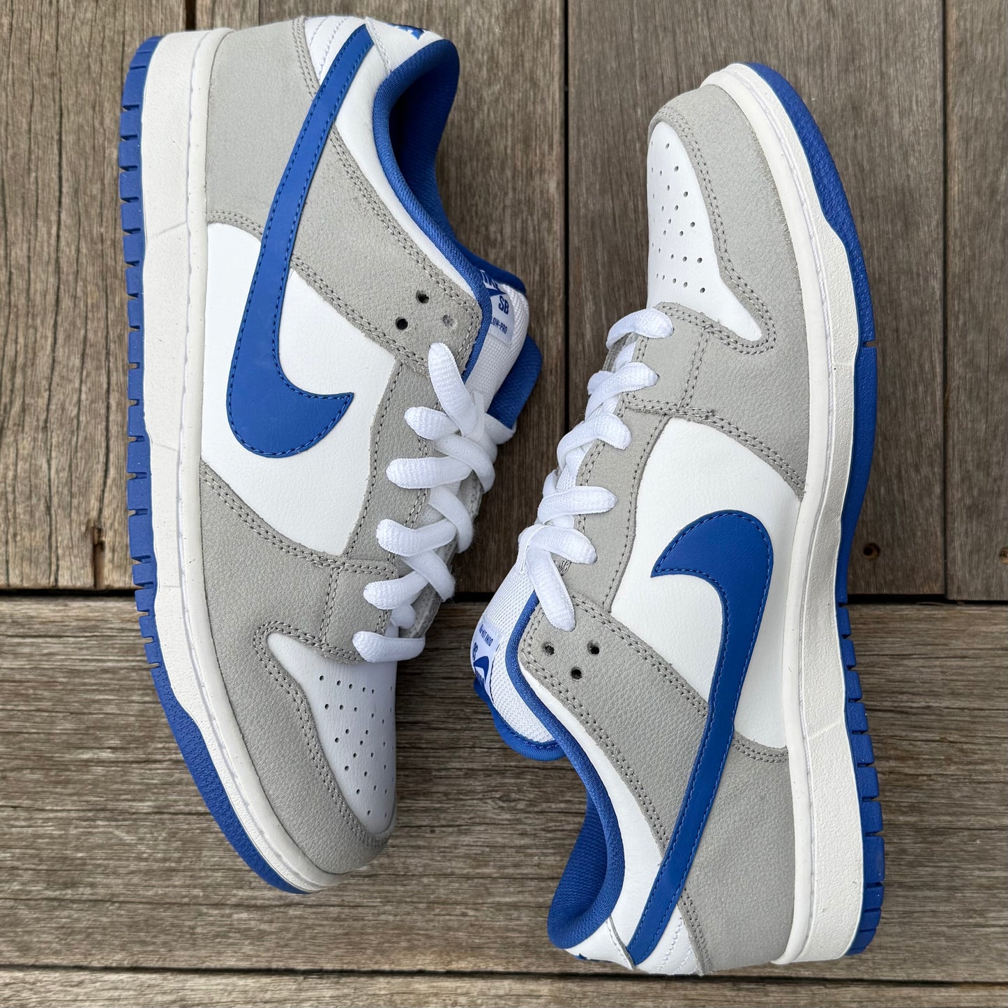 Nike SB Dunk Low Matte Silver Royal Grey Goose Size 9.5