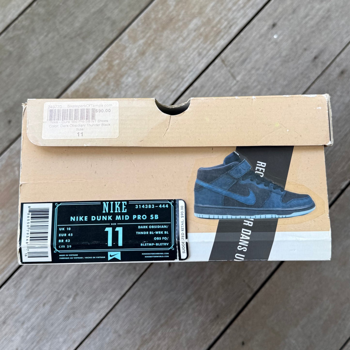 Nike SB Dunk Mid Obsidian Navy Blue Size 11