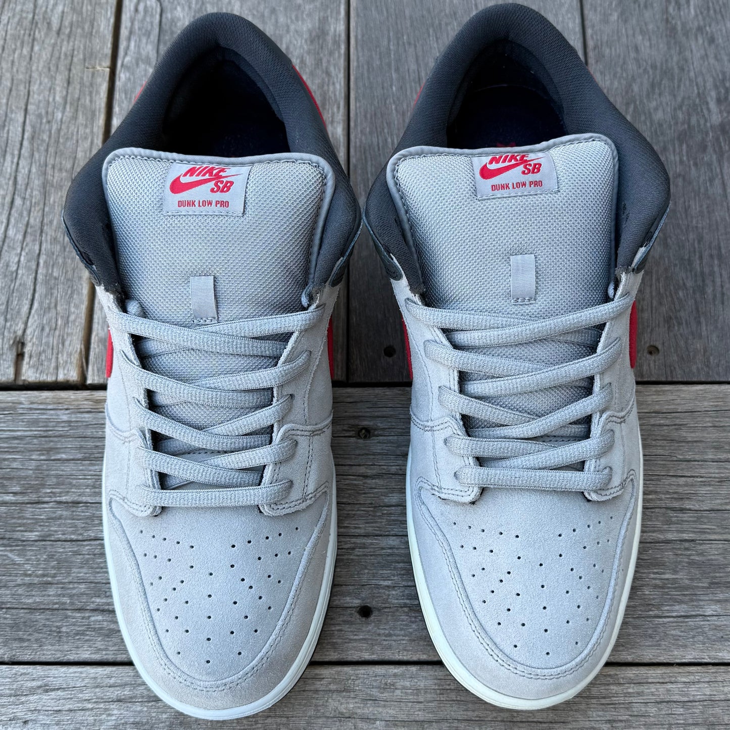 Nike SB Dunk Low Medium Grey Red Size 14