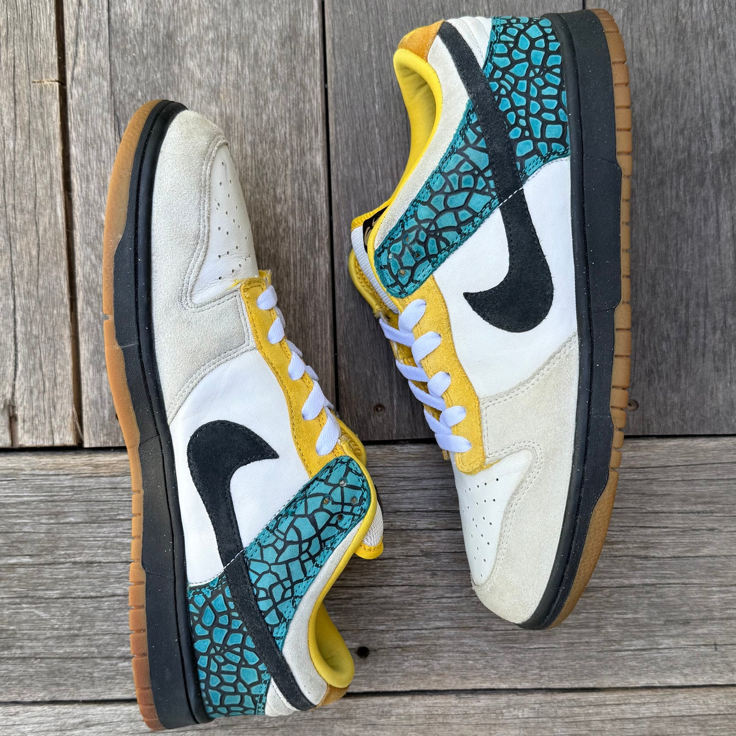 Nike Dunk Low 6.0 Pine Glass Blue Maize Size 10.5