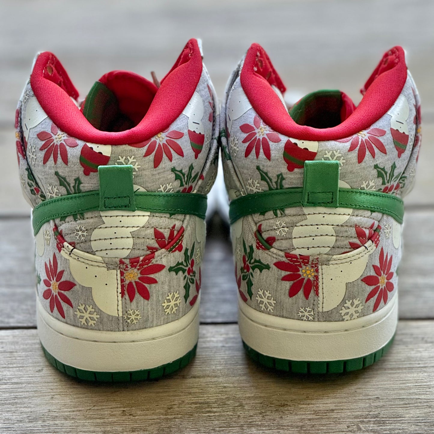 Nike SB Dunk High Ugly Christmas Sweater Grey Size 10.5