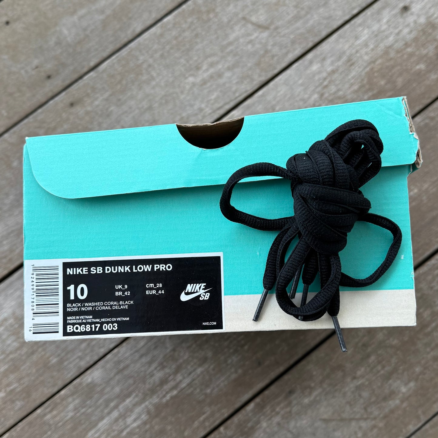 Nike SB Dunk Low Black Coral Washed Pink Size 10