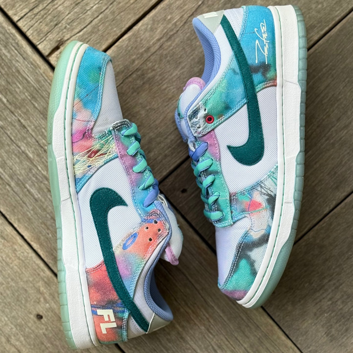 Nike SB Dunk Low Futura White Geode Teal Size 10