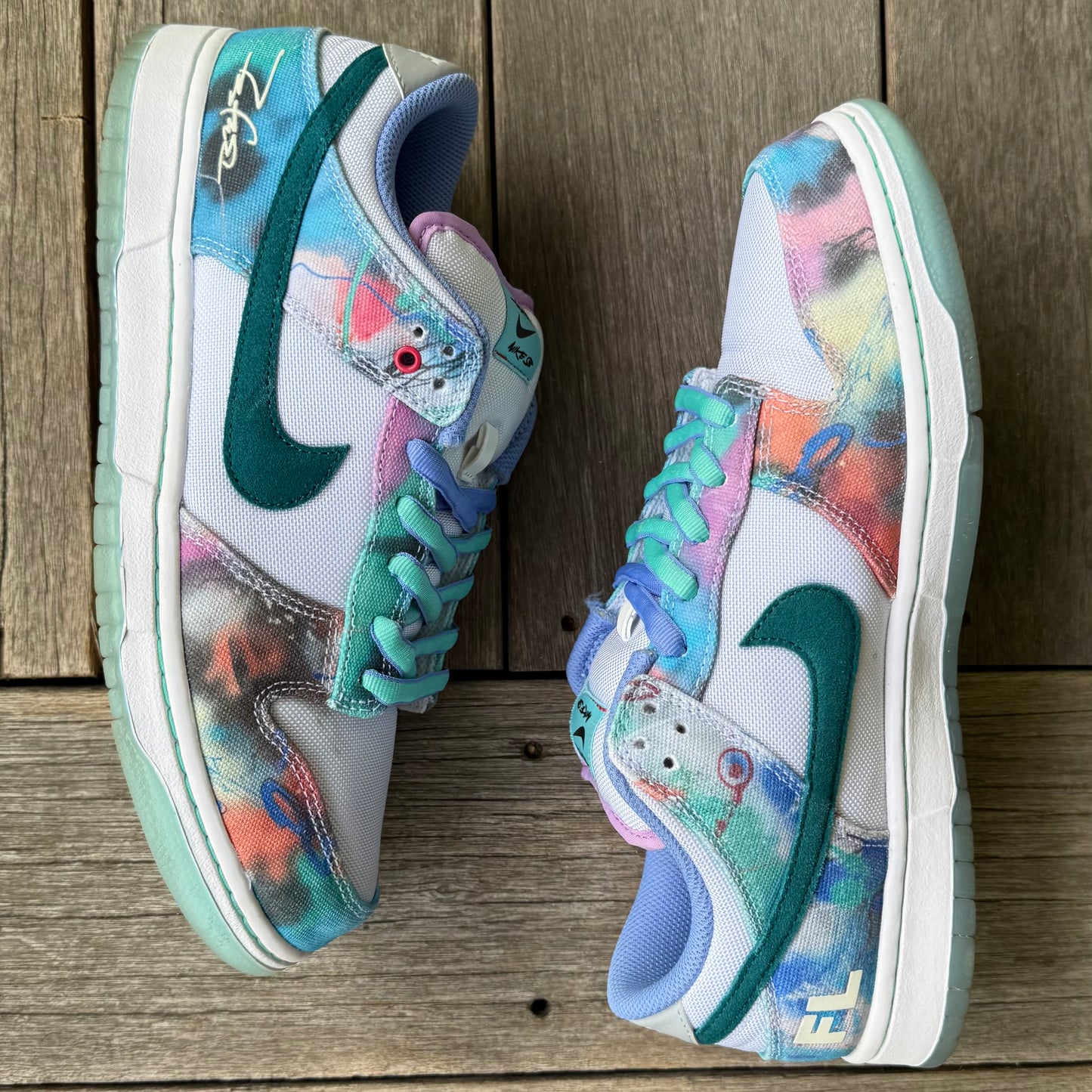 Nike SB Dunk Low Futura White Geode Teal Size 10