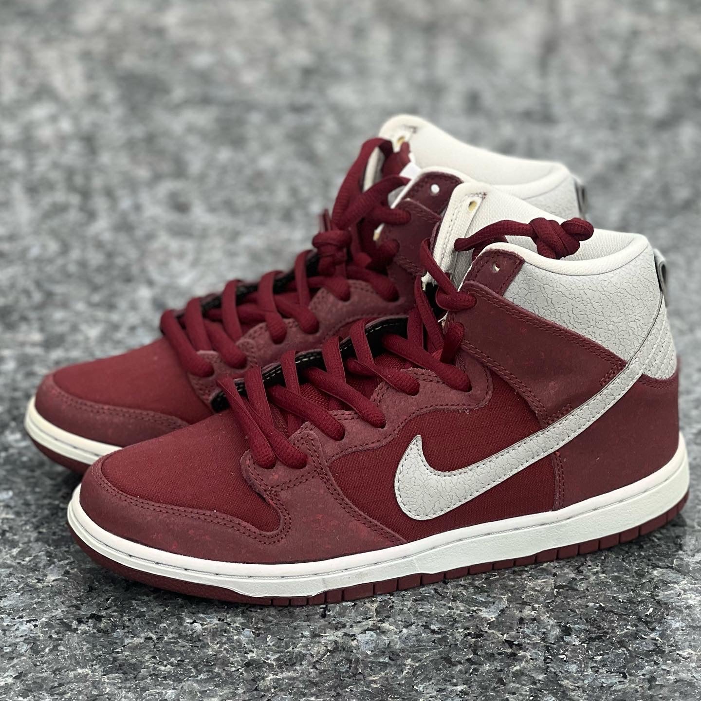 Nike SB Dunk High Brickhouse Cement Print Burgundy SAMPLE